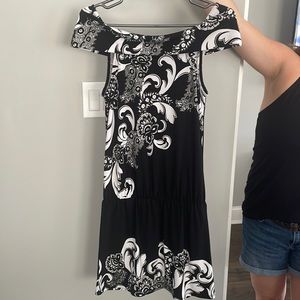 Womens White House black market off the shoulder blouson dress